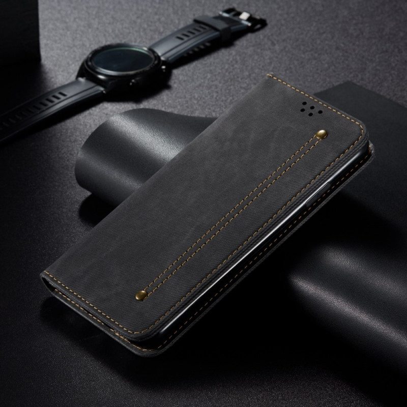 Puhelinkuoret Google Pixel 6 Pro Kotelot Flip Denim Kangas