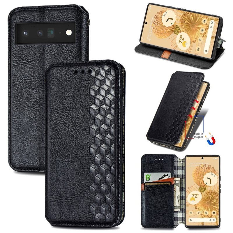 Puhelinkuoret Google Pixel 6 Pro Kotelot Flip Nahkaefekti Diamond Texture