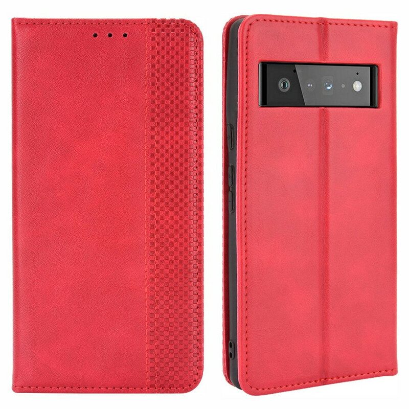 Puhelinkuoret Google Pixel 6 Pro Kotelot Flip Tyylitelty Vintage-nahkaefekti