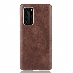 Kuori Huawei P40 Litchi Performance -nahkaefekti