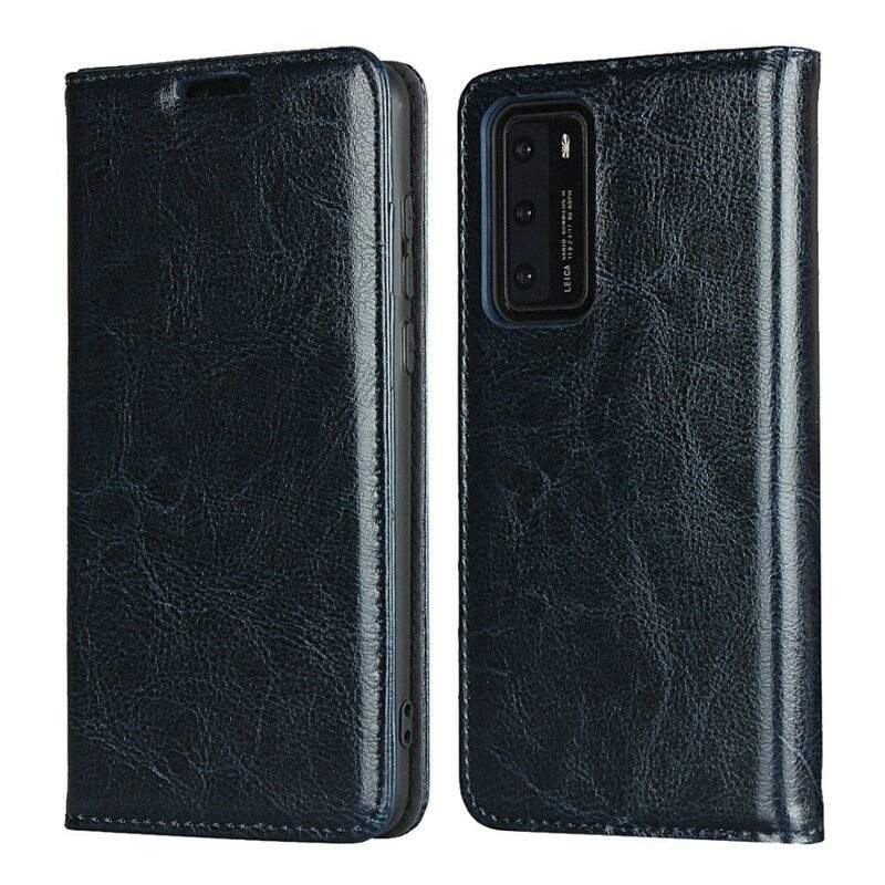 Puhelinkuoret Huawei P40 Kotelot Flip Aito Nahka
