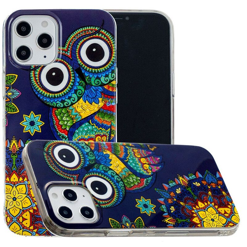 Kuori iPhone 12 Pro Max Fluoresoiva Pöllön Mandala