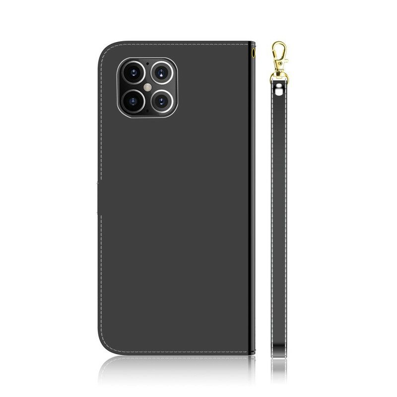 Nahkakotelo iPhone 12 Pro Max Keinonahkainen Peilin Kansi