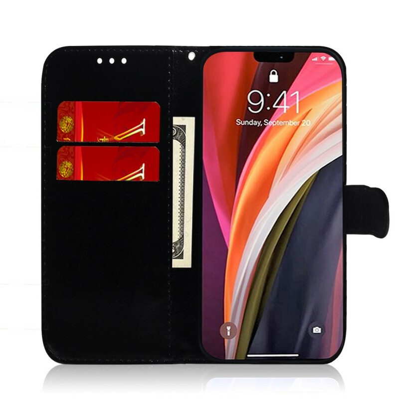 Nahkakotelo iPhone 12 Pro Max Keinonahkainen Peilin Kansi
