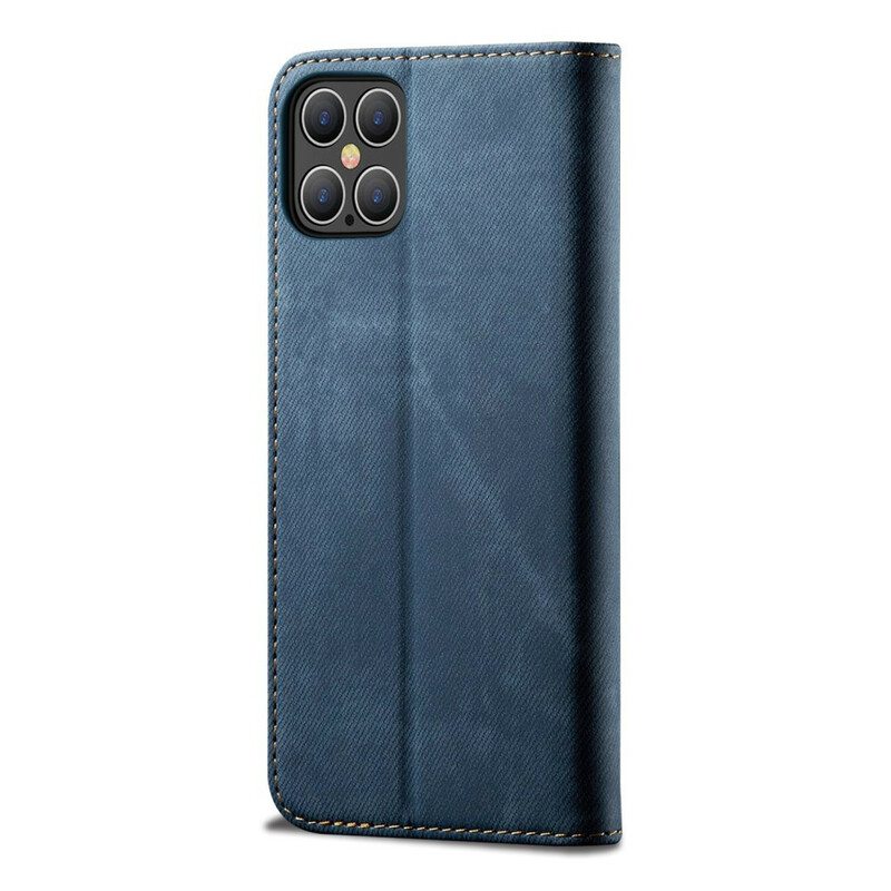 Puhelinkuoret iPhone 12 Pro Max Kotelot Flip Faux Leather Jeans Texture