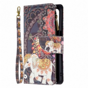 Flip Case Oppo A54 5G / A74 5G Elephant Vetoketjullinen Tasku