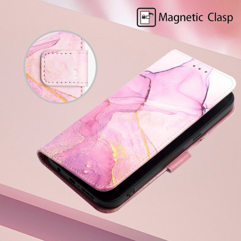 Flip Case Oppo A54 5G / A74 5G Marmori Kaulanauhalla