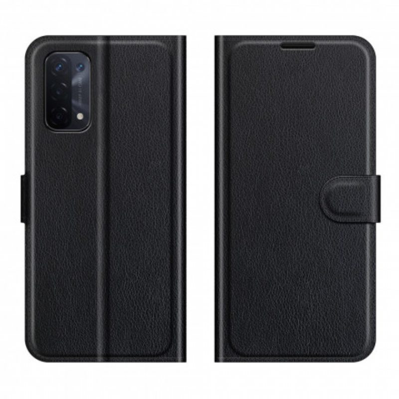 Kotelot Oppo A54 5G / A74 5G Klassinen Litsi Tekonahka