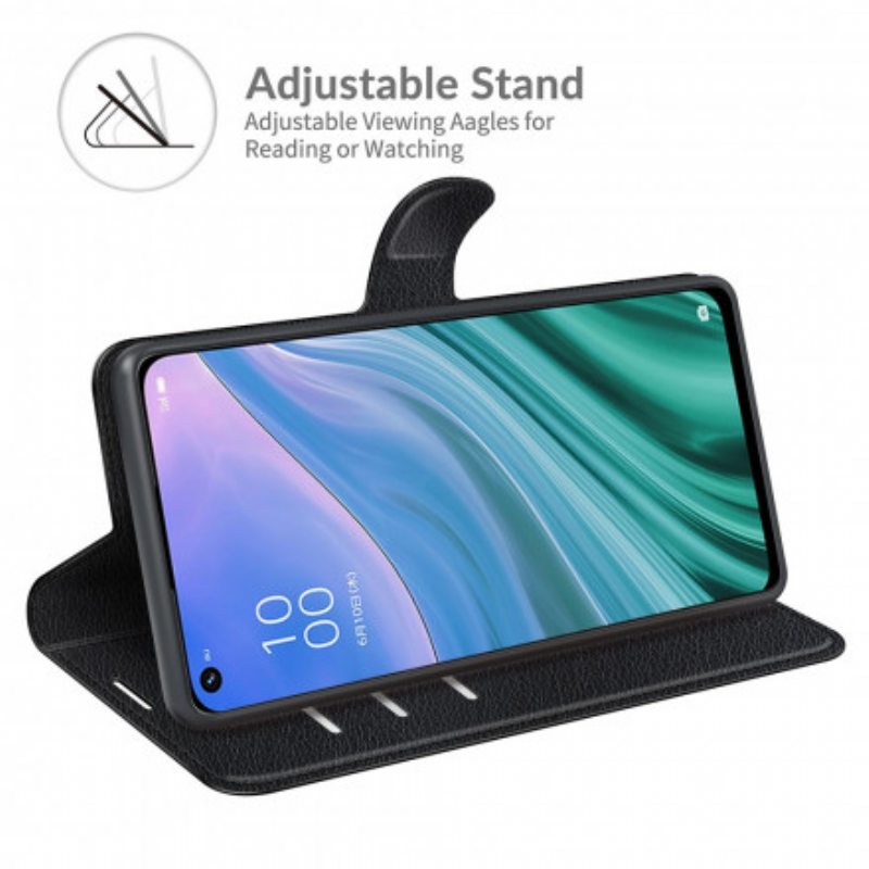 Kotelot Oppo A54 5G / A74 5G Klassinen Litsi Tekonahka