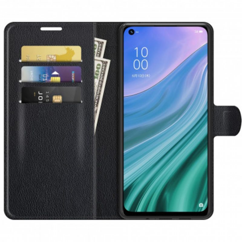 Kotelot Oppo A54 5G / A74 5G Klassinen Litsi Tekonahka