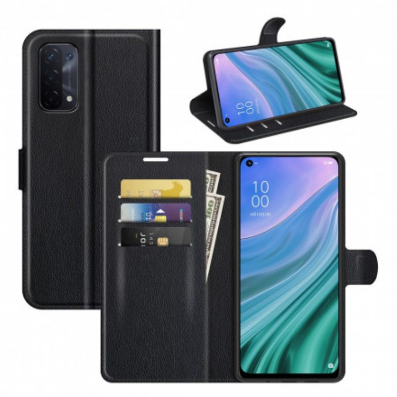 Kotelot Oppo A54 5G / A74 5G Klassinen Litsi Tekonahka