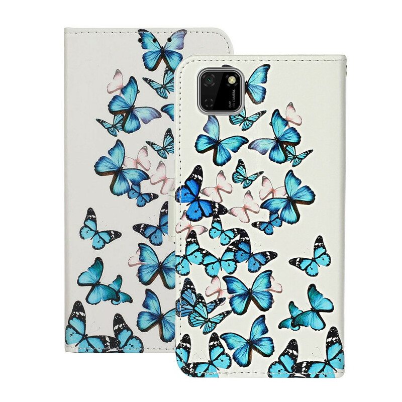 Puhelinkuoret Huawei Y5p Kotelot Flip Lukemattomia Perhosia