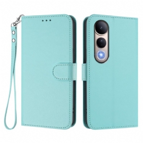 Kotelot Vivo V50 Lite 5g Yksivärinen Tekonahka Ja Nauha Suojakuori