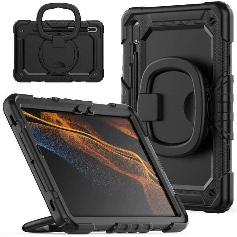 Kuori Samsung Galaxy Tab S9 Fe Pyörivä Tuki Ja Olkahihna