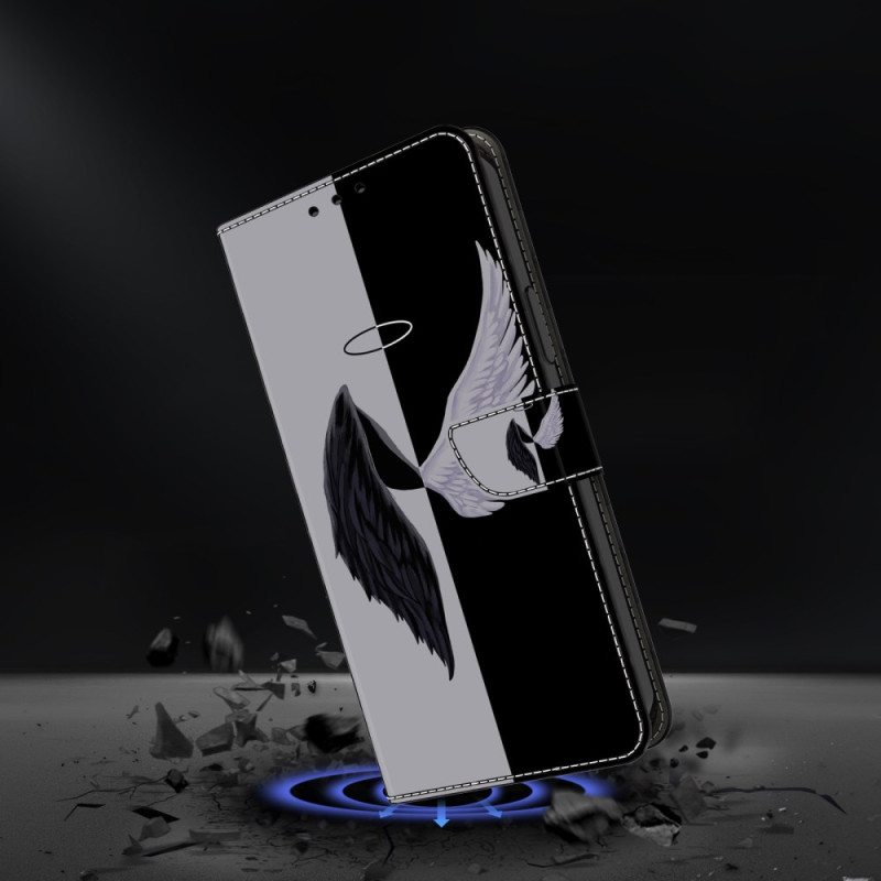 Kotelot Samsung Galaxy S24 Plus 5g Valkoiset Ja Mustat Siivet Suojakuori