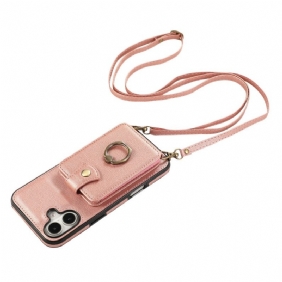 Kuori iPhone 17 Usean Kortin Pidike Ja Olkahihna Suojakuori