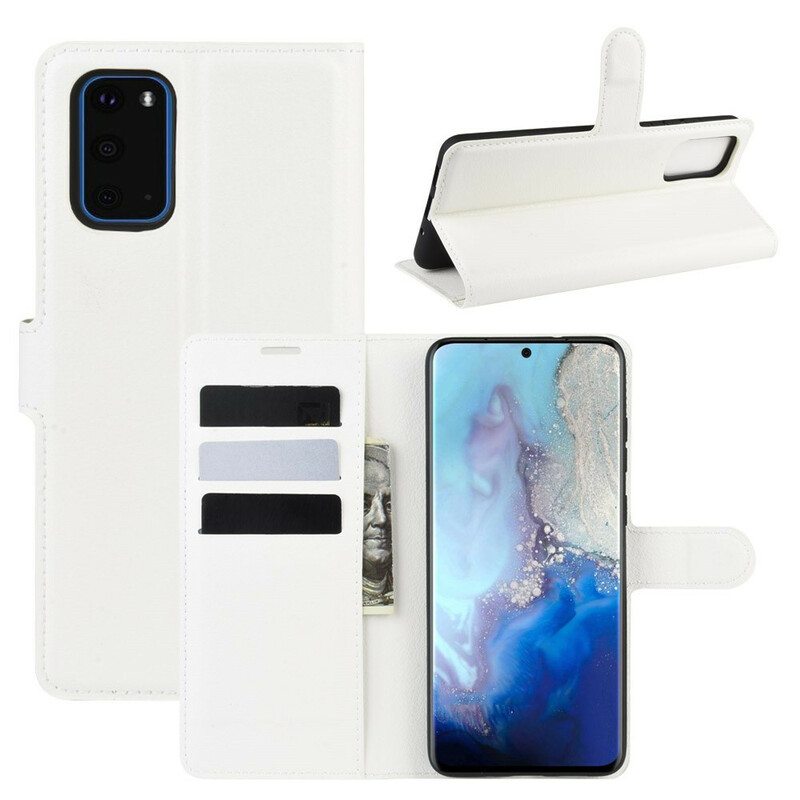 Kotelot Samsung Galaxy S20 Klassinen Litsi Tekonahka