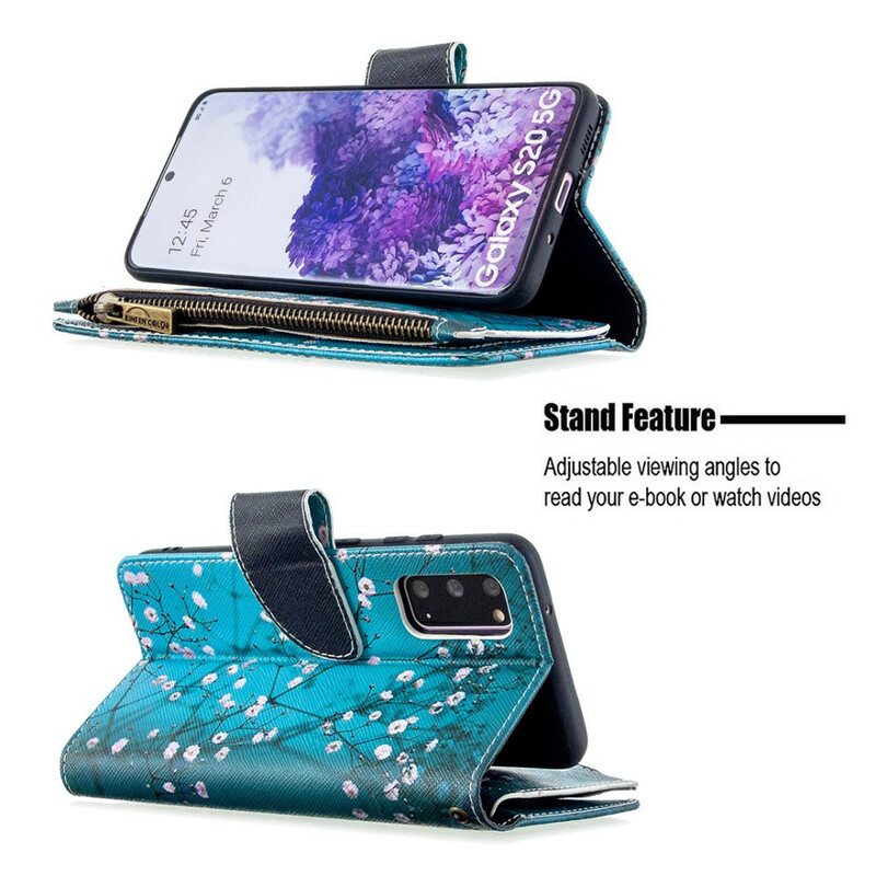 Kotelot Samsung Galaxy S20 Vetoketjullinen Puutasku