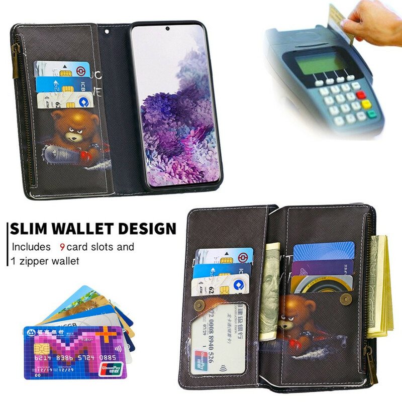Kotelot Samsung Galaxy S20 Vetoketjullinen Taskukarhu