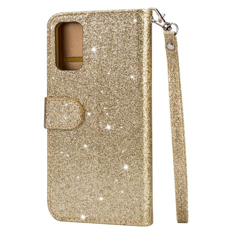 Nahkakotelo Samsung Galaxy S20 Glitter Kolikkopussi
