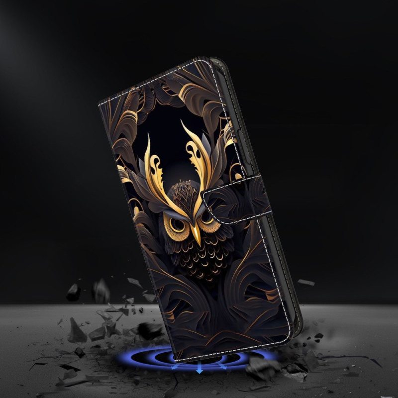 Nahkakotelo Google Pixel 10 Pro Xl Kultainen Pöllö