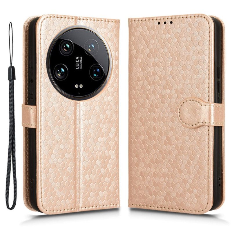 Kotelot Xiaomi 14 Ultra Kiiltävät Pisteet Hihnalla Suojakuori