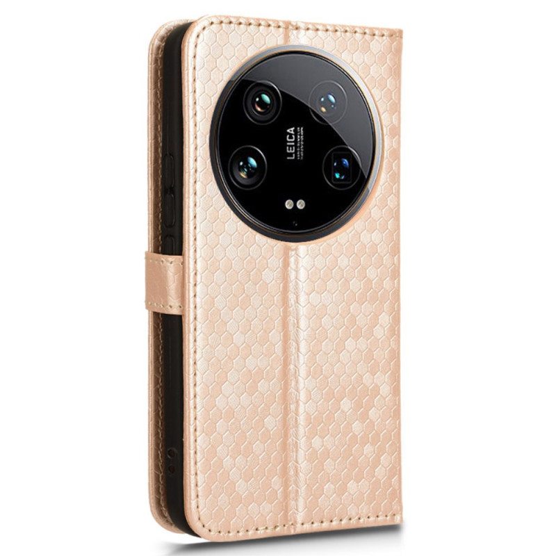Kotelot Xiaomi 14 Ultra Kiiltävät Pisteet Hihnalla Suojakuori