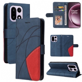 Nahkakotelo Oneplus 15 Kaksisävyinen Aaltokuvio