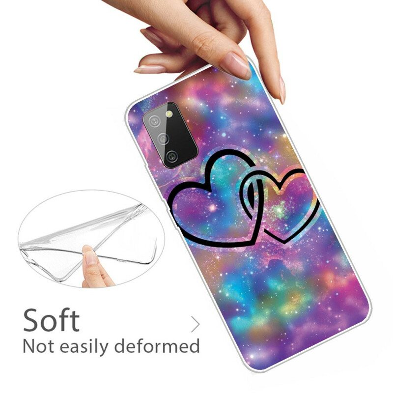 Kuori Samsung Galaxy A02s Ketjutetut Sydämet