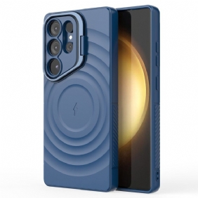 Kuori Samsung Galaxy S25 Ultra 5g Magsafe-yhteensopiva Aaltoileva Muotoilu Jalustalla Suojakuori