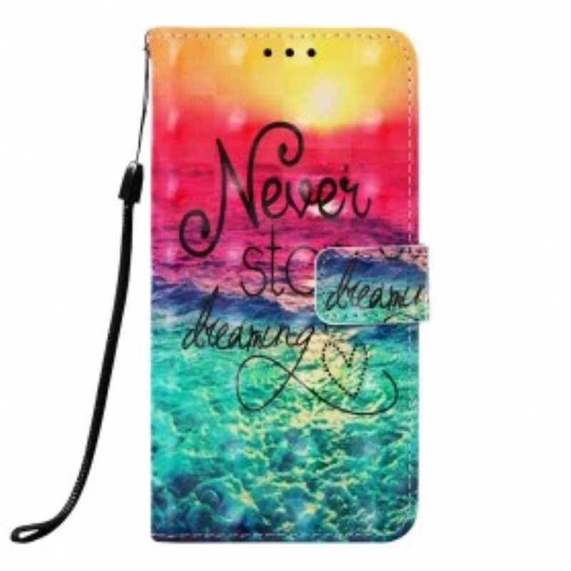 Flip Case Samsung Galaxy A40 Älä Koskaan Lopeta Unelmoimista