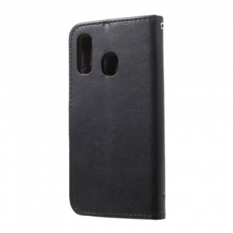 Kotelot Samsung Galaxy A40 Suojaketju Kuori Perhoset Ja Kukat -hihna
