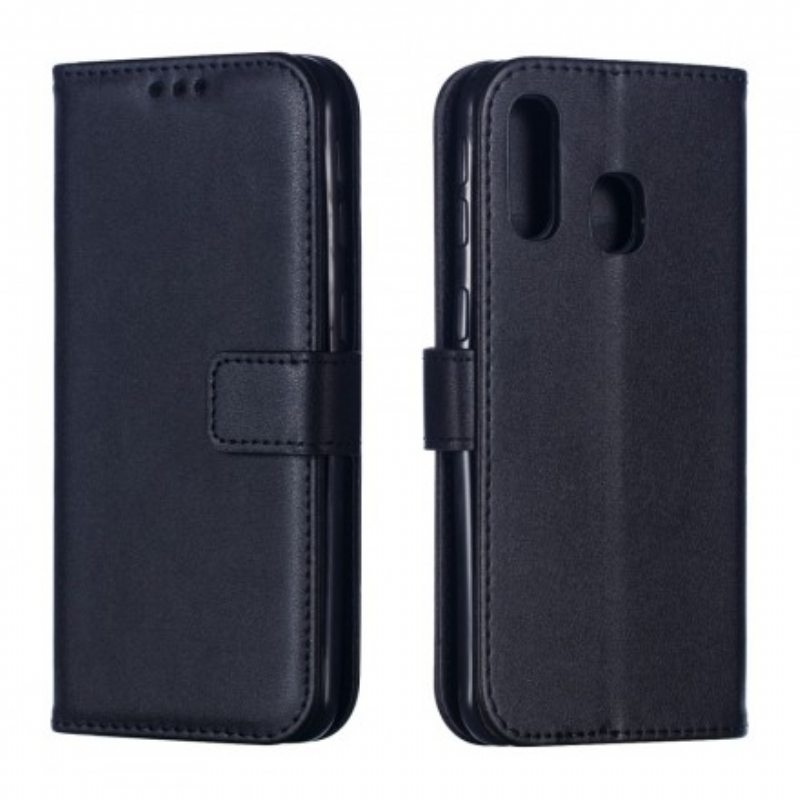Kotelot Samsung Galaxy A40 Suojaketju Kuori Strappy Leather Effect