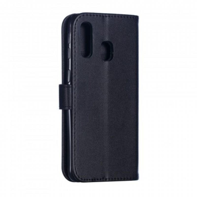 Kotelot Samsung Galaxy A40 Suojaketju Kuori Strappy Leather Effect