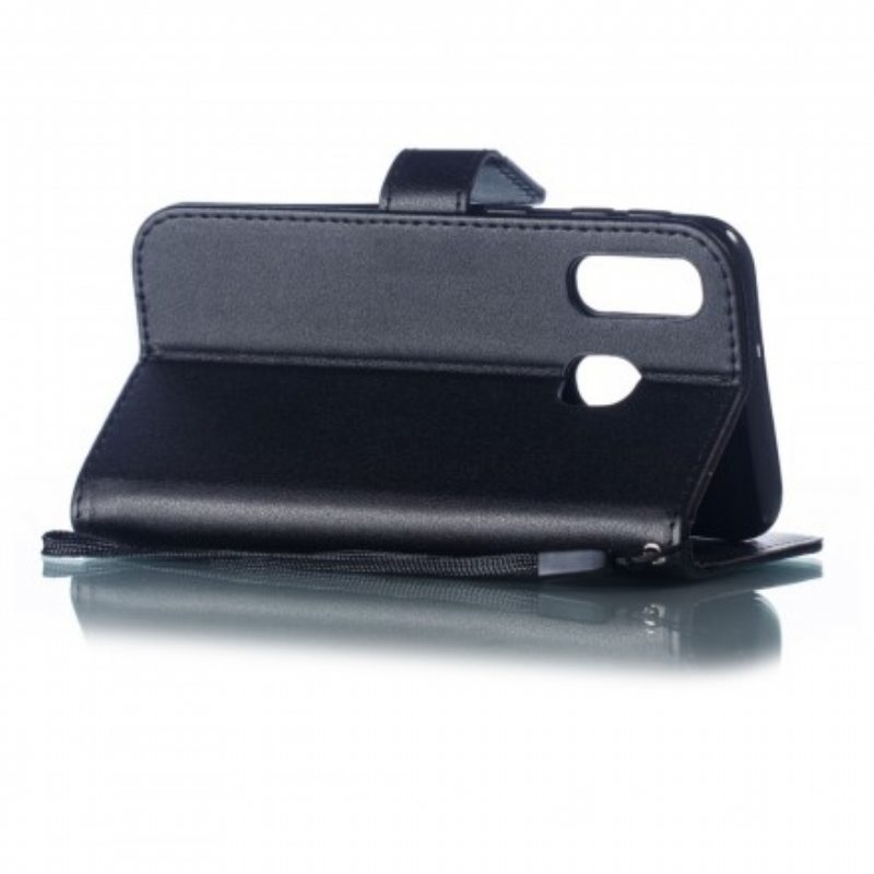 Kotelot Samsung Galaxy A40 Suojaketju Kuori Strappy Leather Effect