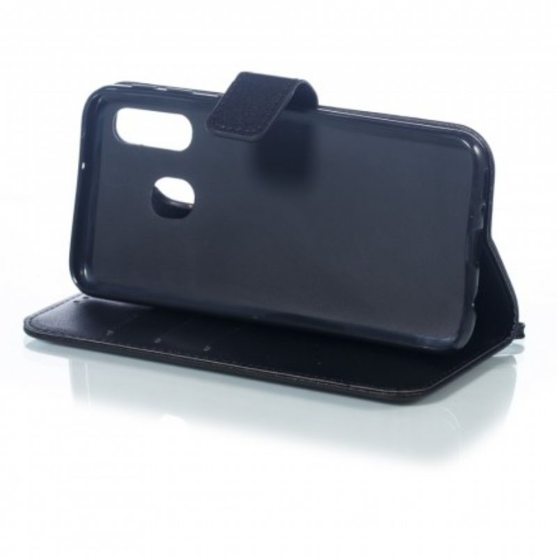 Kotelot Samsung Galaxy A40 Suojaketju Kuori Strappy Leather Effect