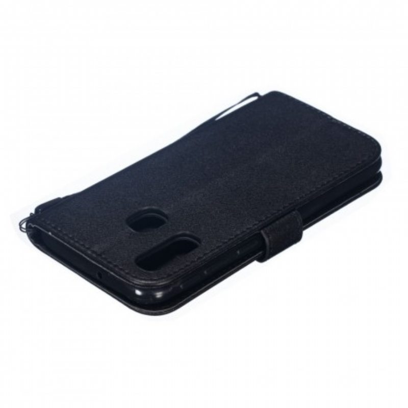 Kotelot Samsung Galaxy A40 Suojaketju Kuori Strappy Leather Effect
