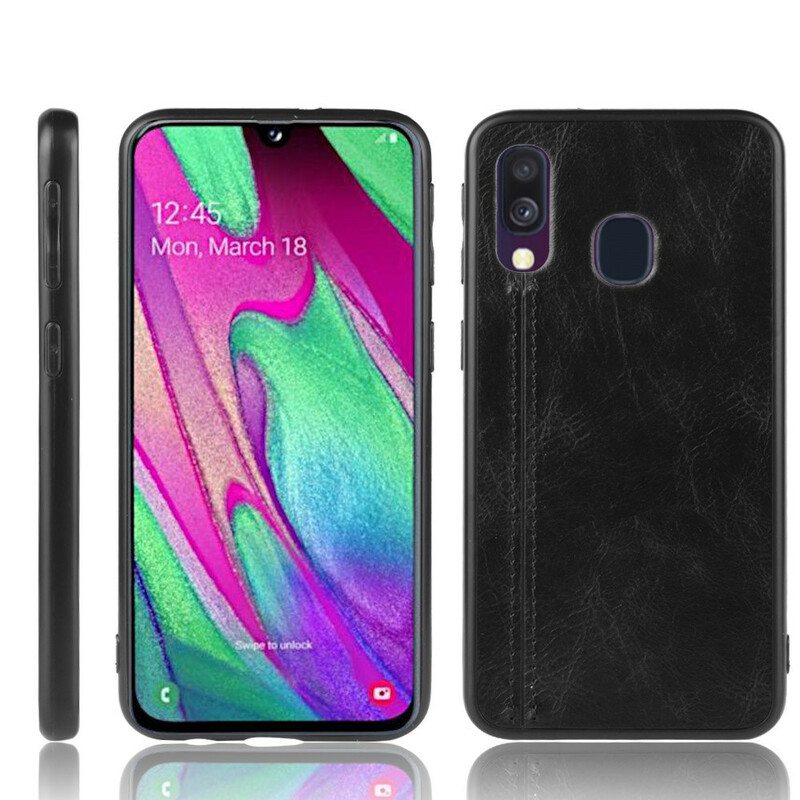 Kuori Samsung Galaxy A40 Couture-nahkaefekti