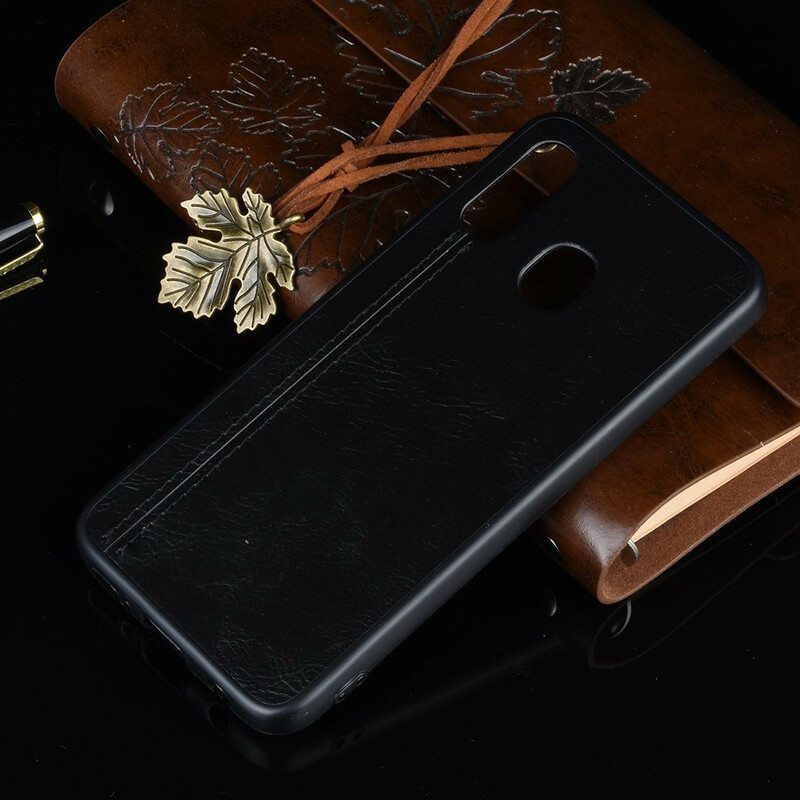 Kuori Samsung Galaxy A40 Couture-nahkaefekti