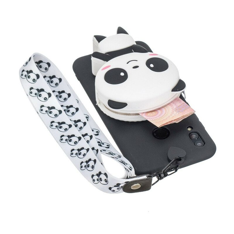 Kuori Samsung Galaxy A40 Lompakkokotelo Panda Lompakko Ja Olkahihna