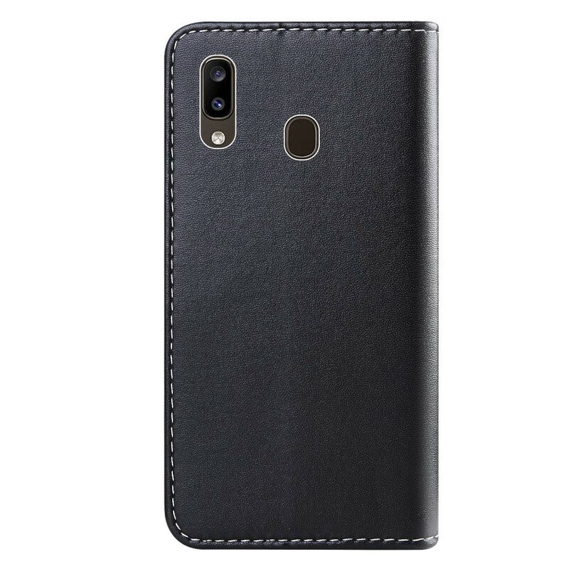 Nahkakotelo Samsung Galaxy A40 Kolmivärinen Nahkaefekti