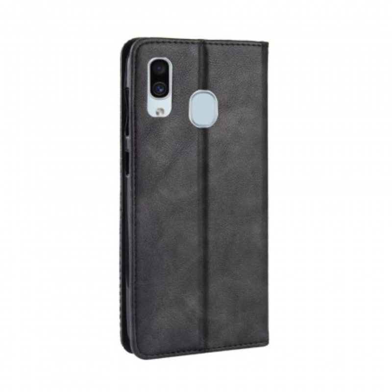 Puhelinkuoret Samsung Galaxy A40 Kotelot Flip Tyylitelty Vintage-nahkaefekti