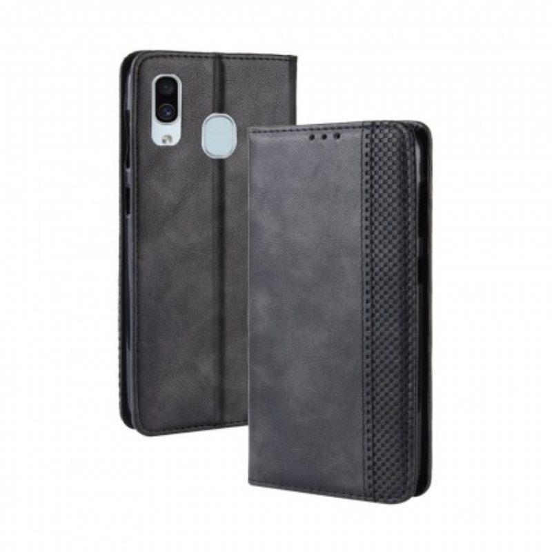 Puhelinkuoret Samsung Galaxy A40 Kotelot Flip Tyylitelty Vintage-nahkaefekti