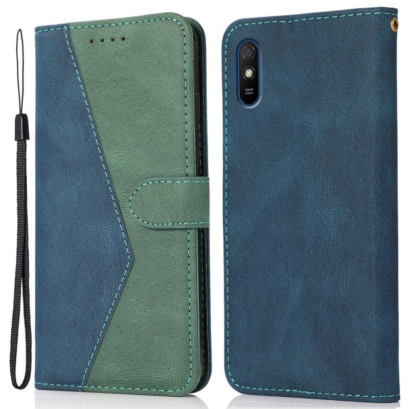 Kotelot Xiaomi Redmi 9A Kaksisävyinen Kolmion Tekonahka