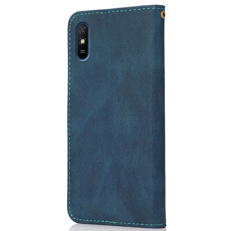 Kotelot Xiaomi Redmi 9A Kaksisävyinen Kolmion Tekonahka