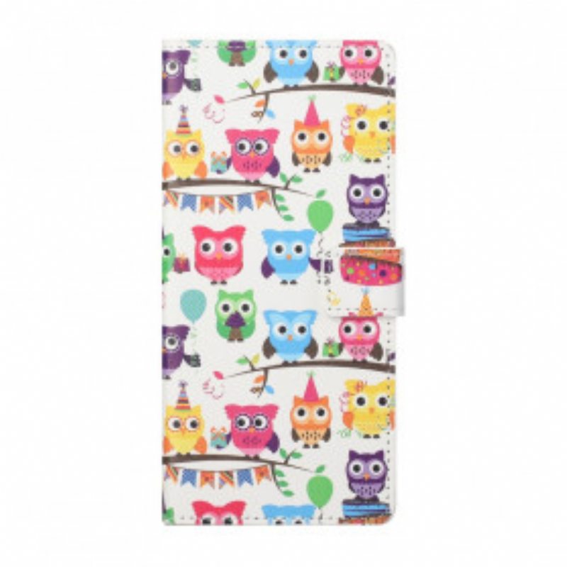 Flip Case Xiaomi Redmi Note 10 Pro Useita Pöllöjä