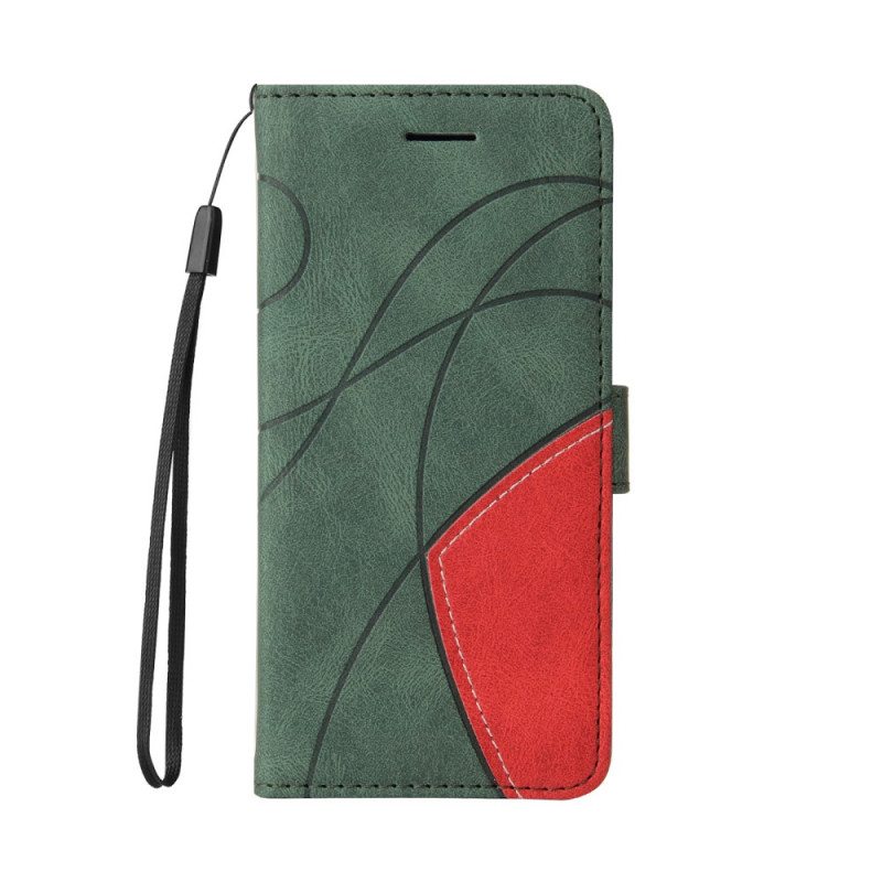 Kotelot Xiaomi Redmi Note 10 Pro Kaksisävyinen Signature Faux Leather