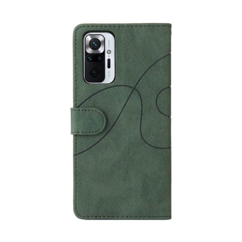 Kotelot Xiaomi Redmi Note 10 Pro Kaksisävyinen Signature Faux Leather
