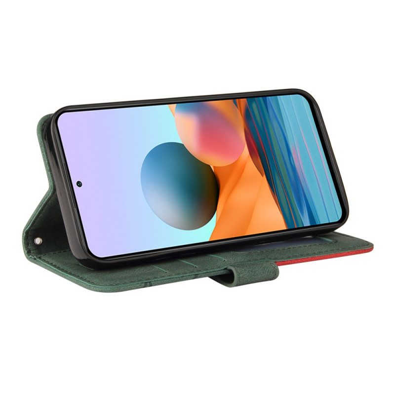 Kotelot Xiaomi Redmi Note 10 Pro Kaksisävyinen Signature Faux Leather