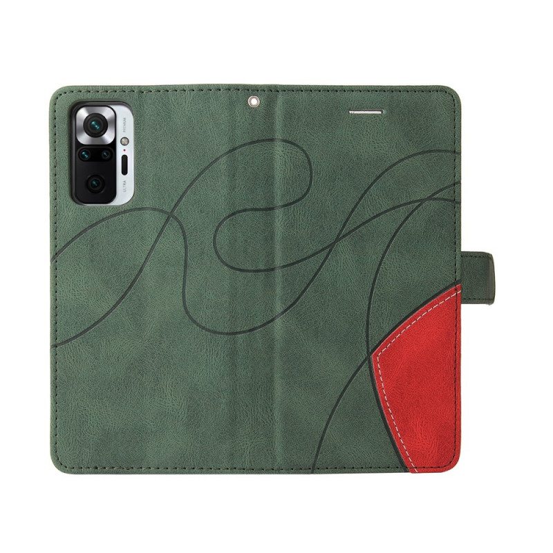 Kotelot Xiaomi Redmi Note 10 Pro Kaksisävyinen Signature Faux Leather